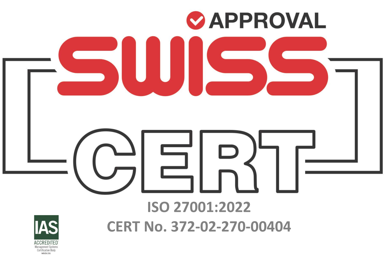 Swiss Approval ISO/IEC 27001:2022 Certificate
